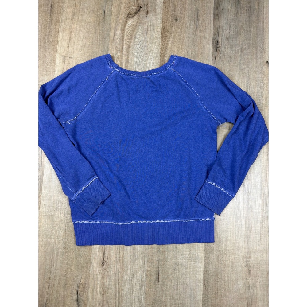 Puma Sportlifestyle Blue Pink Distressed Logo Sweatshirt 828626 Womens Large - Picture 5 of 8